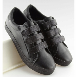 Baskets noires à velcro XL10P noires 1