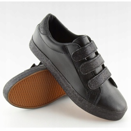 Baskets noires à velcro XL10P noires 2