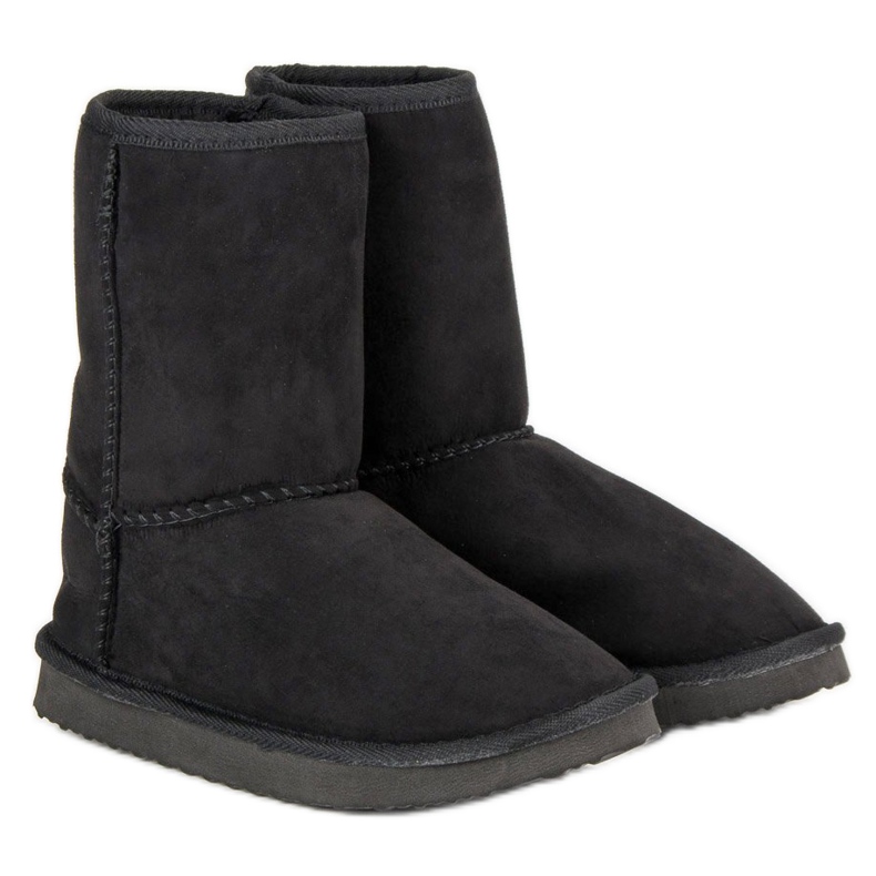 Bottes de neige en daim le noir 1