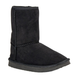 Bottes de neige en daim le noir 2
