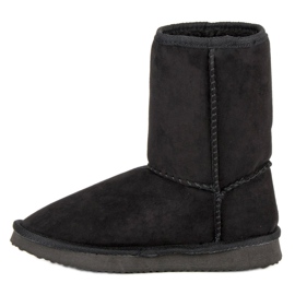 Bottes de neige en daim le noir 3