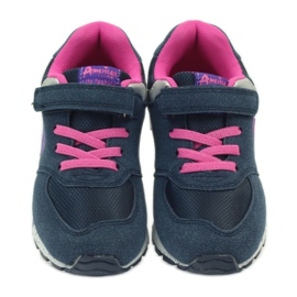 American Club Chaussures de sport américaines ADI pour enfants 15110 rose bleu marine 4