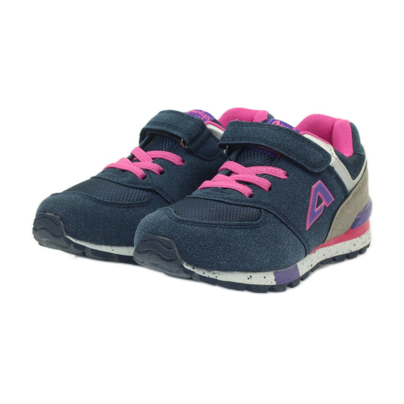 American Club Chaussures de sport américaines ADI pour enfants 15110 rose bleu marine 3