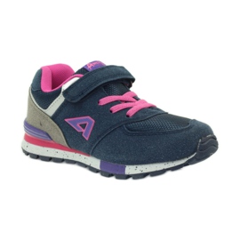 American Club Chaussures de sport américaines ADI pour enfants 15110 rose bleu marin 1