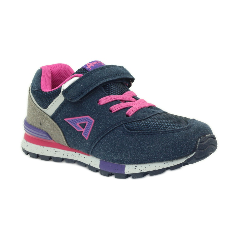 American Club Chaussures de sport américaines ADI pour enfants 15110 rose bleu marine 1
