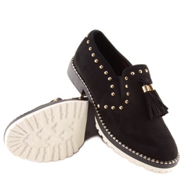 Mocassins noirs à clous U-6250 Noir le noir 2
