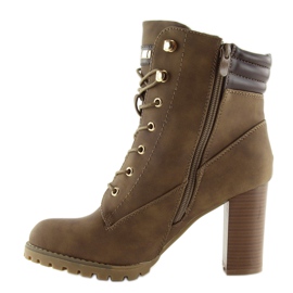 Bottines Timber à talons hauts marron S89 Kaki brun 1