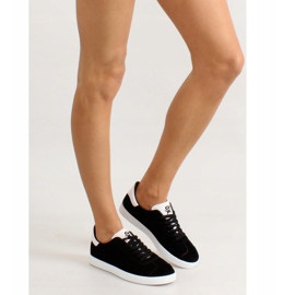 Baskets en daim Juniorki BK6180-1 Noir blanche le noir 6