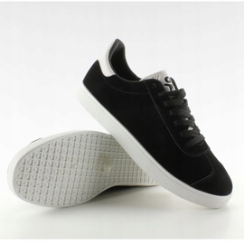 Baskets en daim Juniorki BK6180-1 Noir blanche le noir 2