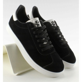 Baskets en daim Juniorki BK6180-1 Noir blanche le noir 3