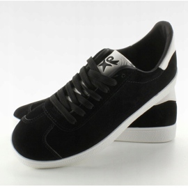 Baskets en daim Juniorki BK6180-1 Noir blanche le noir 5