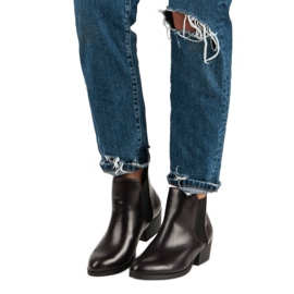 Corina Bottines Chelsea bordeaux foncé à talons hauts noir rouge 2