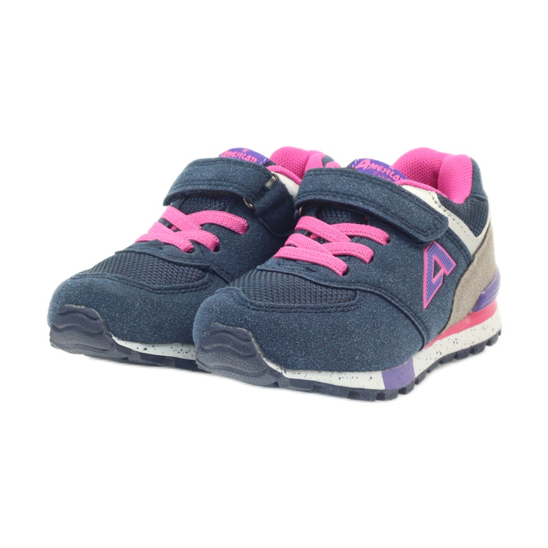 American Club Chaussures de sport américaines ADI pour enfants 15110 BM45976 rose bleu marine 4
