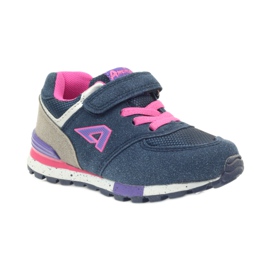 American Club Chaussures de sport américaines ADI pour enfants 15110 BM45976 rose bleu marine 2