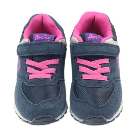 American Club Chaussures de sport américaines ADI pour enfants 15110 BM45976 rose bleu marin 1