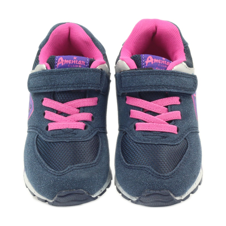 American Club Chaussures de sport américaines ADI pour enfants 15110 BM45976 rose bleu marine 1