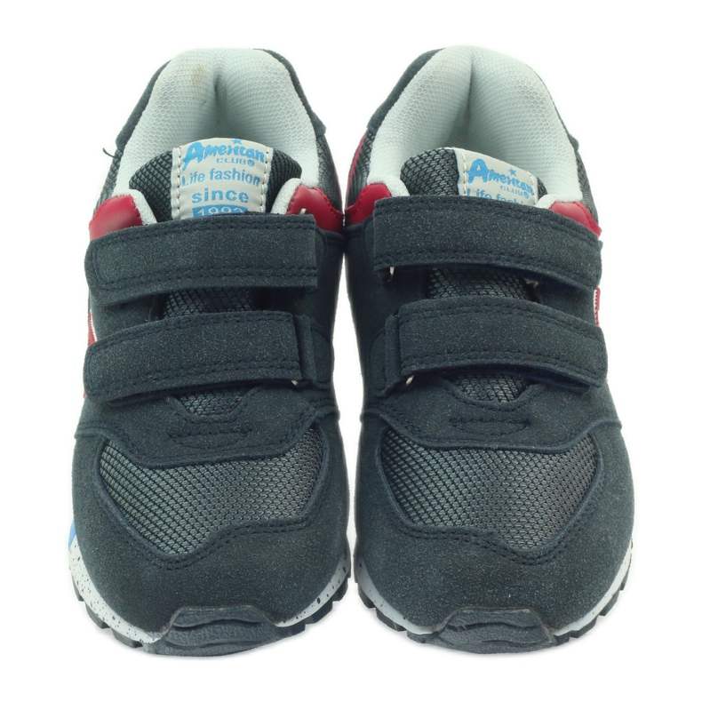 American Club Chaussures de sport américaines ADI pour enfants 15110 gris rouge bleu marine 4