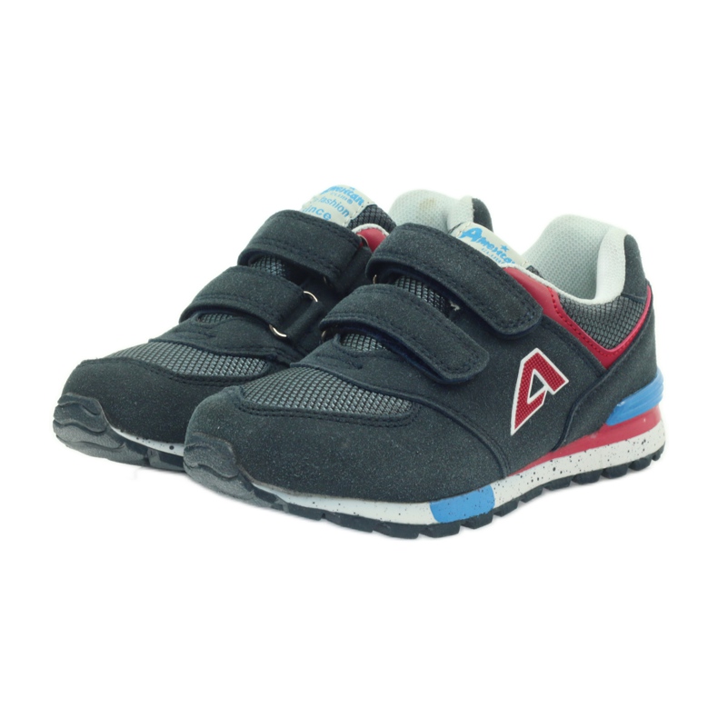 American Club Chaussures de sport américaines ADI pour enfants 15110 gris rouge bleu marine 3