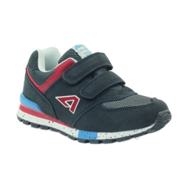 American Club Chaussures de sport américaines ADI pour enfants 15110 gris rouge bleu marin 1