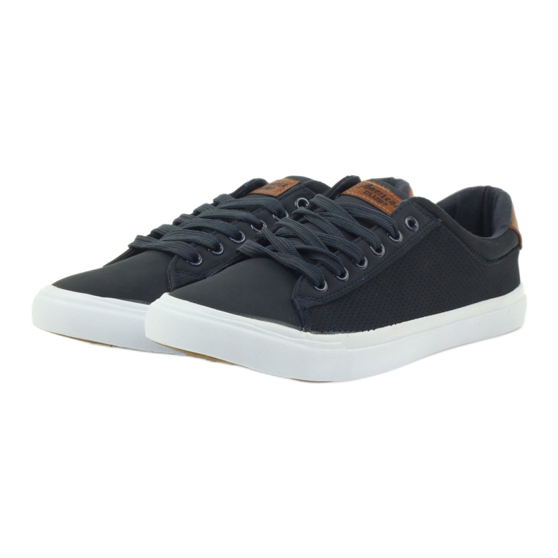 American Club Baskets américaines baskets chaussures pour hommes brun bleu marine 3
