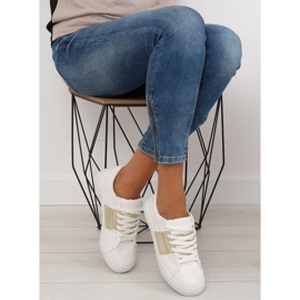 Baskets femme blanches et dorées M896 BLANC / OR jaune 6