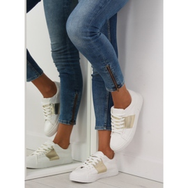 Baskets femme blanches et dorées M896 BLANC / OR jaune 4