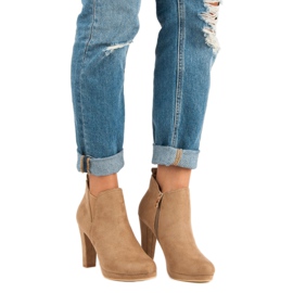 Small Swan Bottines à talons en daim brun 4