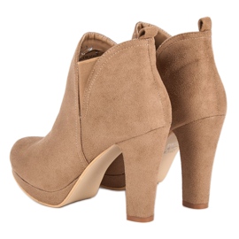 Small Swan Bottines à talons en daim brun 2