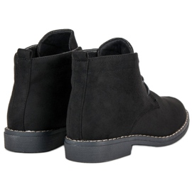 Bottes basses nouées le noir 1