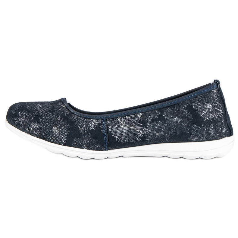 Filippo Ballerines en cuir bleu marine 1