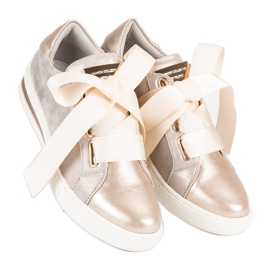 Filippo Chaussures nouées dorées d'or 2