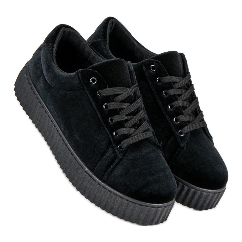McKey Baskets Creepers en velours le noir 1