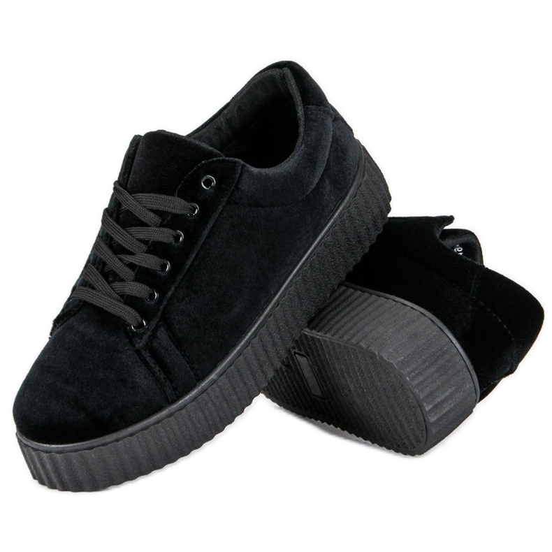 McKey Baskets Creepers en velours le noir 2