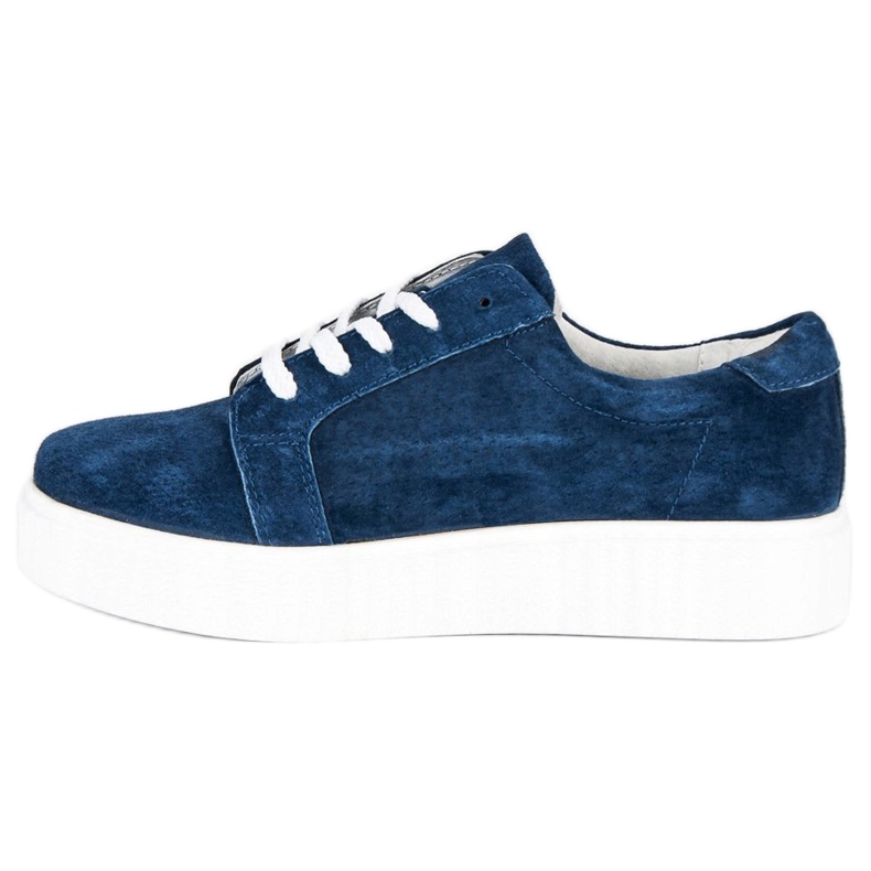 Filippo Baskets Creepers en cuir bleu 1