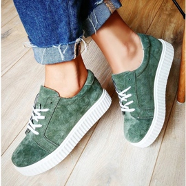 Filippo Baskets Creepers en cuir vert 6