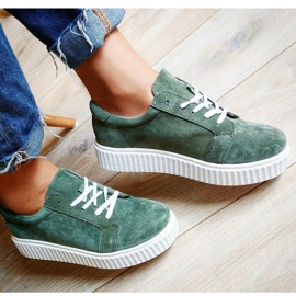 Filippo Baskets Creepers en cuir vert 8
