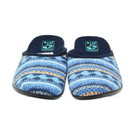 Chaussons Adanex 23557 Pull norvégien bleu marine bleu orange 4