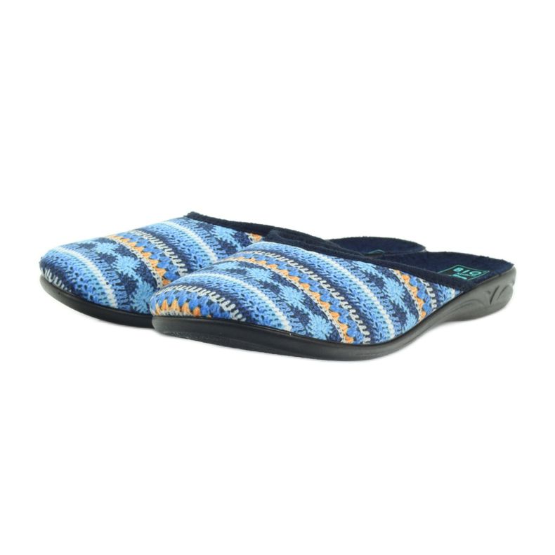 Chaussons Adanex 23557 Pull norvégien bleu marin bleu orange 3