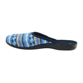 Chaussons Adanex 23557 Pull norvégien bleu marin bleu orange 2