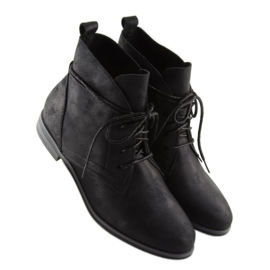 Bottines noires à lacets K-91 noir 2