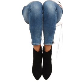 Bottes sur un talon stable noir YQ203P 4