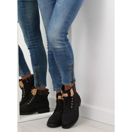 Bottes en bois pour femmes noires ZH788 Black brun 2