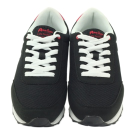 American Club American ADI chaussures de sport pour femmes 1756 noir le noir rouge 4