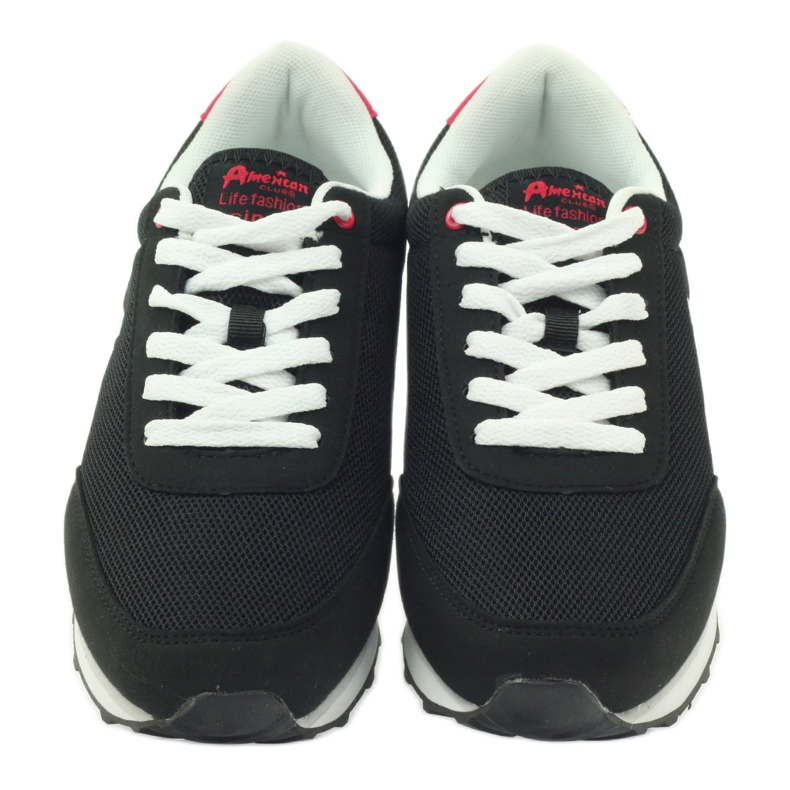 American Club American ADI chaussures de sport pour femmes 1756 noir rouge 4