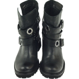 Boots rayées ornées de cercles Badura le noir 4