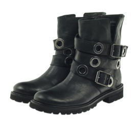 Boots rayées ornées de cercles Badura le noir 3