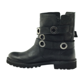 Boots rayées ornées de cercles Badura le noir 2