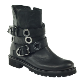 Boots rayées ornées de cercles Badura le noir 1