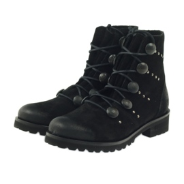 Bottes pour femmes de Badura décorées de boutons et de strass le noir 3 Bottes pour femmes de Badura décorées de boutons et de strass le noir 3