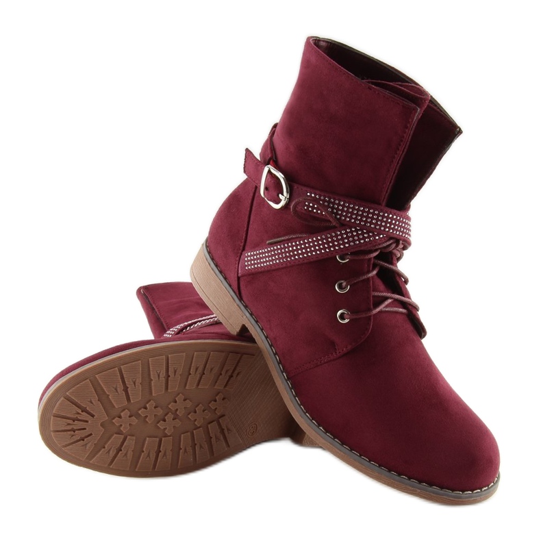 Bottines femme marron W305 Wine rouge 2
